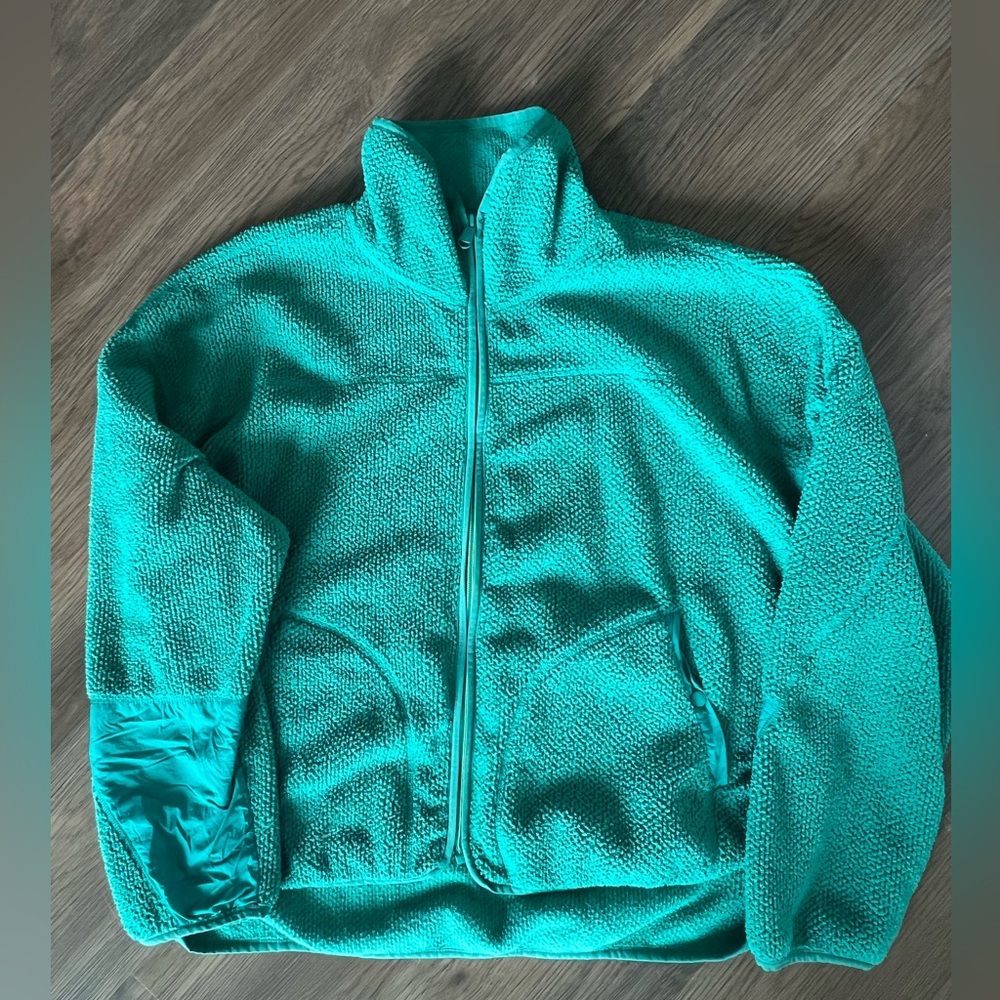 FP movement fleece turquoise jacket. Size Medium